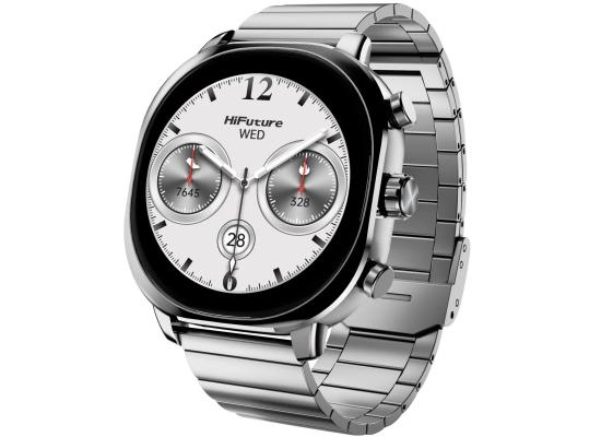 HiFuture AIX Smartwatch, 1.43 Inch Amoled Display, 1 ATM Water Resistant, 10 Days Battery Life, AI Enhanced Health Monitoring, 3x Harder Corning Gorilla Glass- Silver